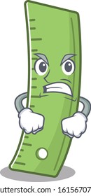 Ruler cartoon character design having angry face