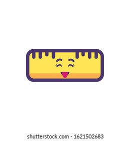 ruler cartoon design, Kawaii school expression cute character funny and emoticon theme Vector illustration