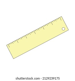Ruler in cartoon style. Vector illustration isolated on white background. Symbol of straightedge. Design element for a stationery web-shop