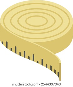 ruler in centimeters and inches isometric flat design, Handcrafted symbol, Perfect fit clothes sign,Sew and Tailor materials illustration, Clothing Tapeline measuring instrument strip concept