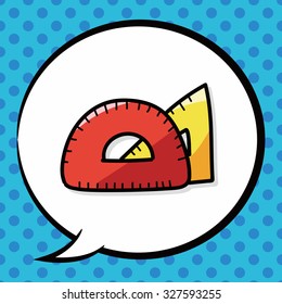 ruler color doodle, speech bubble