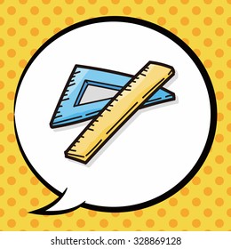 ruler color doodle, speech bubble
