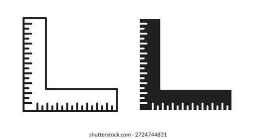 Ruler combined icon. filled flat sign for mobile concept and web design