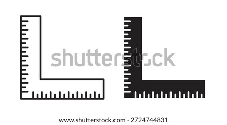 Ruler combined icon. filled flat sign for mobile concept and web design