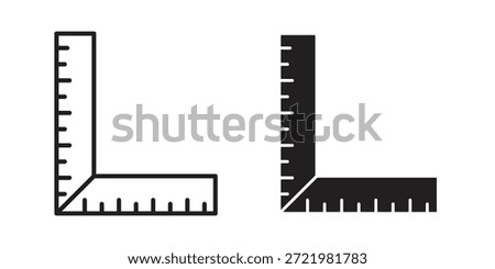 Ruler combined icon flat simple icon. Liner version - stock vector.