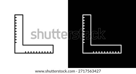 Ruler combined icon linear vector icon. Editable stroke lines.