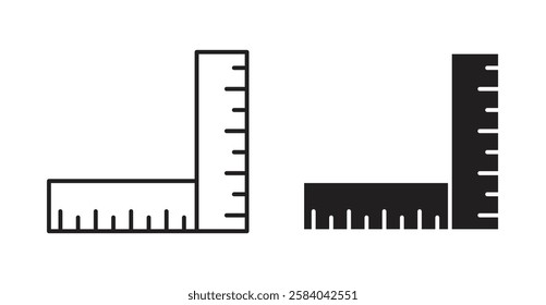 Ruler combined icon set in thin line. vector illustrations for web