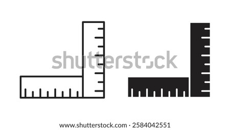 Ruler combined icon set in thin line. vector illustrations for web