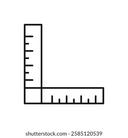 Ruler combined icon. simple thin line vector icon