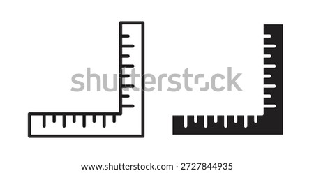 Ruler combined icon. Vector illustration, flat and stroke