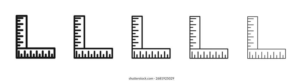 Lineal kombiniert Symbol, Vektorkontur Set-Illustrationszeichen