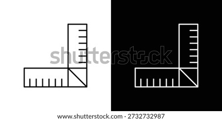 Ruler combined icons with Editable strokes set for UI UX