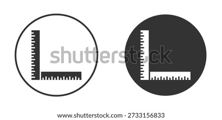 Ruler combined icons in modern flat solid style for UI UX Designs