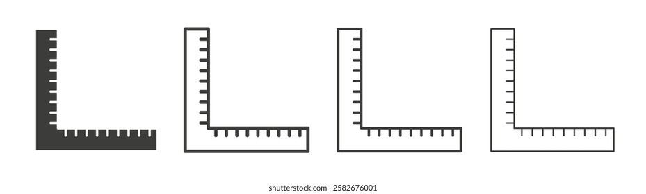 Ruler combined icons set vectors graphic designs