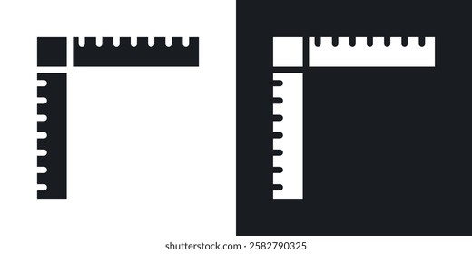 Ruler combined icons set vectors black and colored style