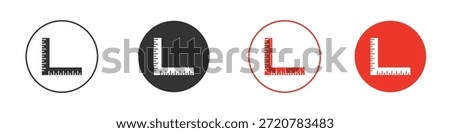 Ruler combined icons simple flat silhouette vector illustration