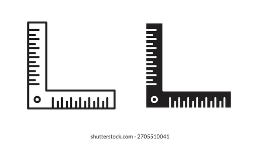 Ícones combinados da régua para usar web design, ilustração logo.Symbol.