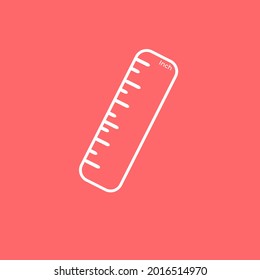 Símbolo de ilustración de concepto de regla como símbolo de clase matemática bueno para la educación