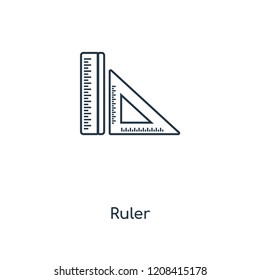 Ruler concept line icon. Linear Ruler concept outline symbol design. This simple element illustration can be used for web and mobile UI/UX.