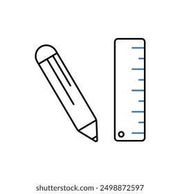 ruler concept line icon. Simple element illustration. ruler concept outline symbol design.