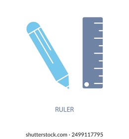 ruler concept line icon. Simple element illustration. ruler concept outline symbol design.