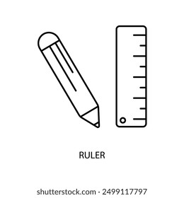 ruler concept line icon. Simple element illustration. ruler concept outline symbol design.