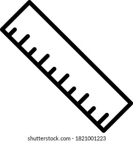 Concepto de regla vector Diseño de iconos, símbolo de medición de lectura de un lado sobre fondo blanco