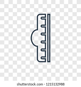 Ruler concept vector linear icon isolated on transparent background, Ruler concept transparency concept in outline style