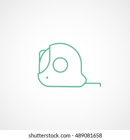 Ruler For Construction Green Line Icon On White Background