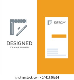 Ruler, Construction, Pencil, Repair, Design Grey Logo Design and Business Card Template