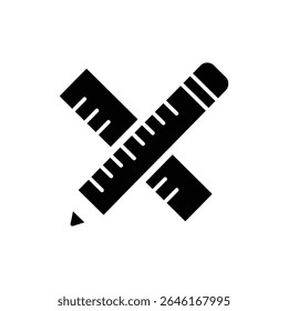 Ruler crossed diagonally with a sharp pencil