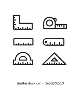 Ruler crossed flat icons set. Vector graphic illustration. Suitable for website design, logo, app, template and ui. Editable vector EPS 10
