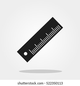 Ruler cute icon in trendy flat style isolated on grey background. School symbol for your design, logo, UI. Vector illustration, EPS10.