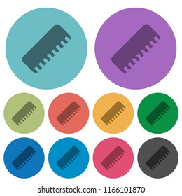 Ruler darker flat icons on color round background