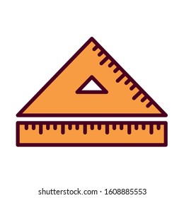 Ruler design, Instrument tool work measurement lenght object inch long and distance theme Vector illustration