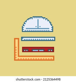ruler with different shape in pixel art style