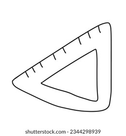 Ruler Doodle school element. Back to school kids knowledge education.