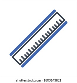 Regla, icono educativo, gráficos vectoriales