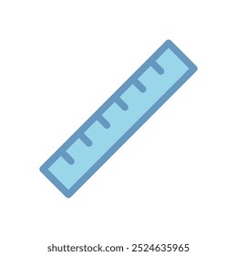 Ruler as an education tool colored isolated illustration drawing measure. Vector icon in flat style.