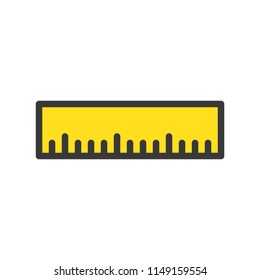 Ruler, Filled outline icon, carpenter and handyman tool and equipment set