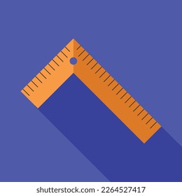 Ruler Flat Design Icon vector Illustration Isolated on blue background 