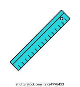 Regla Herramienta de medición de estilo de diseño plano que simboliza la precisión ideal para la creación de patrones y la planificación artesanal.