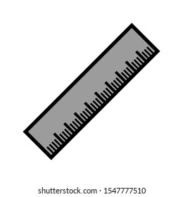 Ruler flat icon. Editable icon on white background.