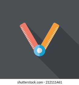 Ruler flat icon with long shadow,eps10