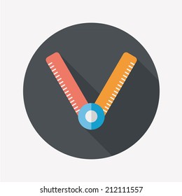 Ruler flat icon with long shadow,eps10