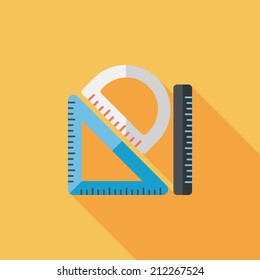 Ruler flat icon with long shadow,eps10