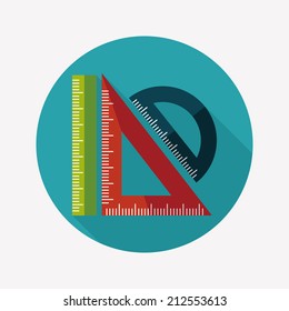 Ruler flat icon with long shadow,eps10