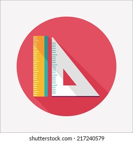 Ruler flat icon with long shadow,eps10