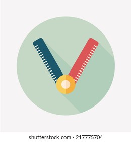 Ruler flat icon with long shadow,eps10