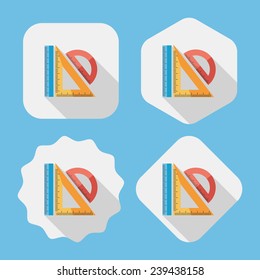 Ruler flat icon with long shadow,eps10